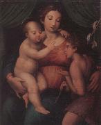 unknow artist The Madonna and child with the infant saint john the baptist oil on canvas